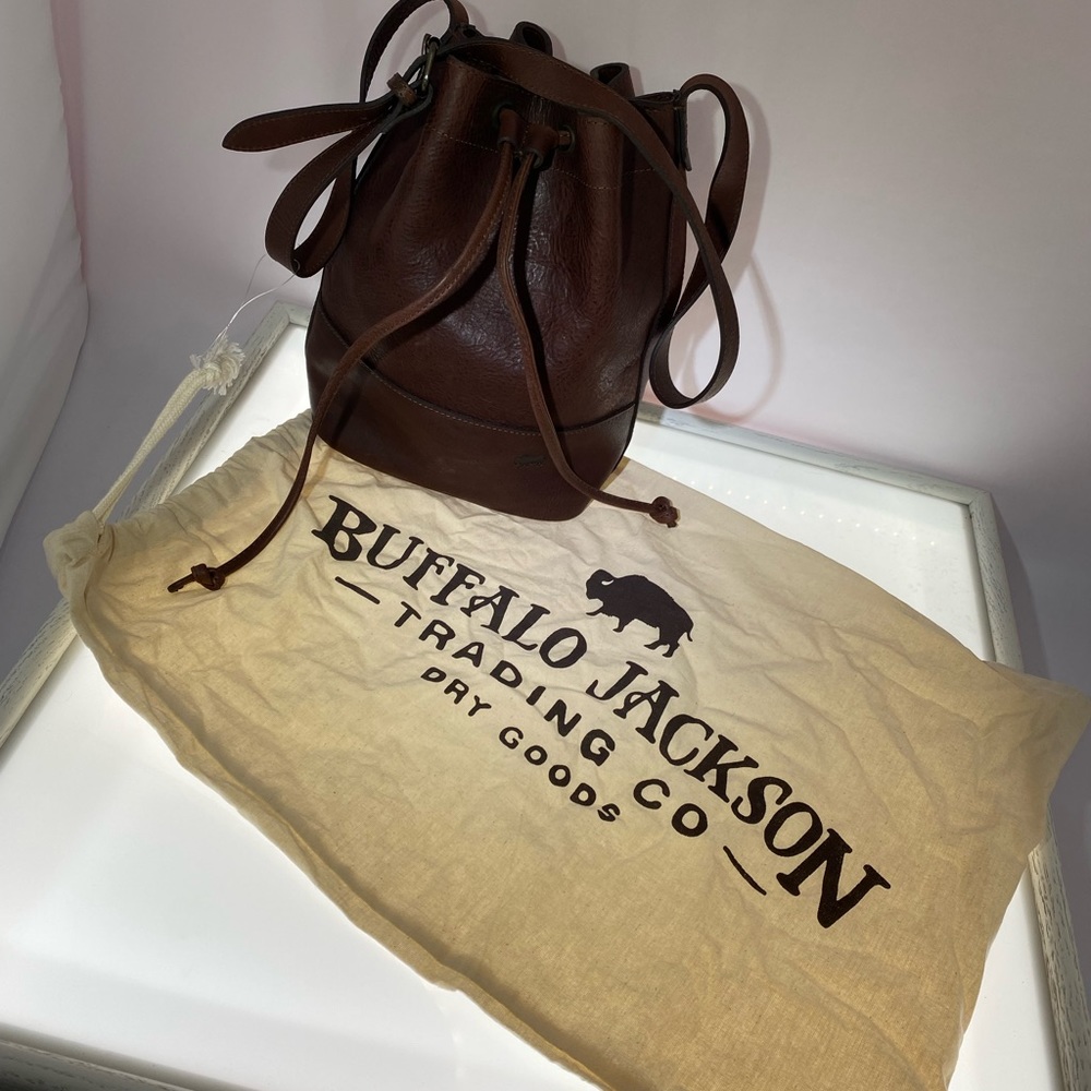 Buffalo Jackson Trading Company Madison Leather Bucket Bag With Dust Bag